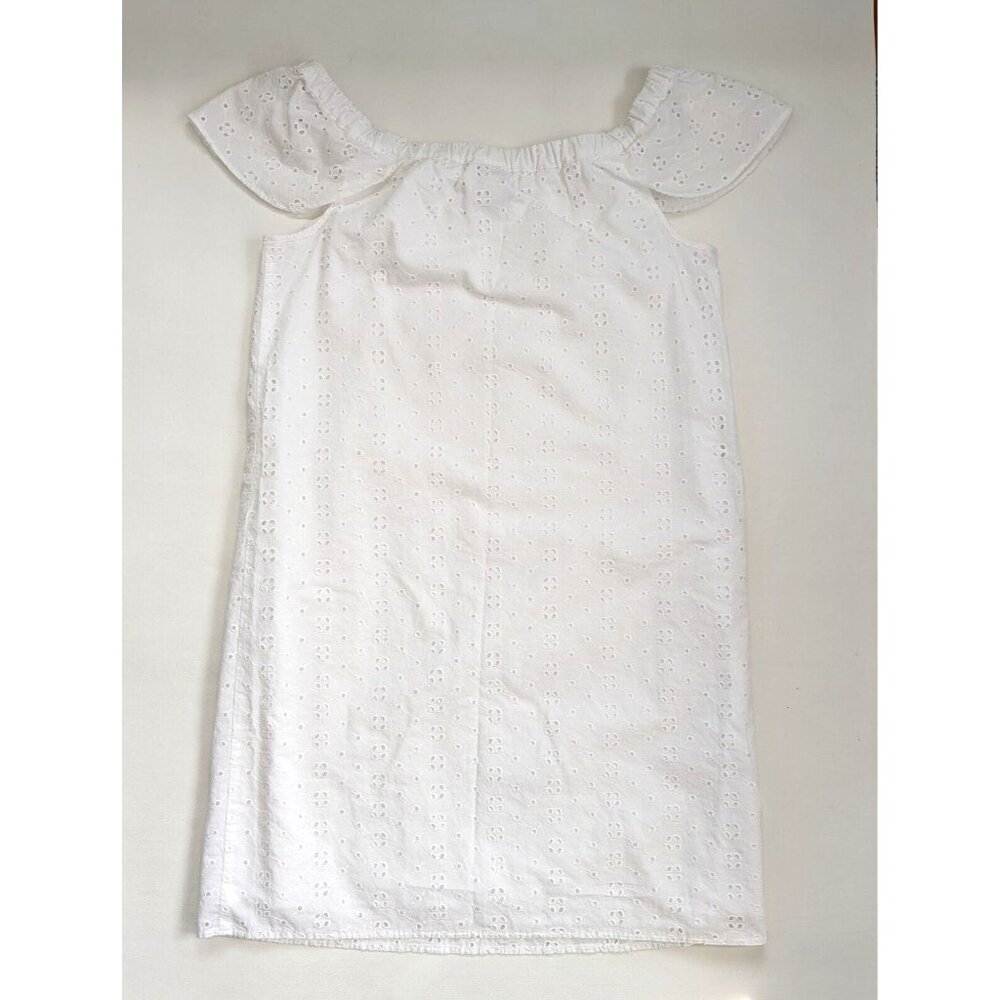 J. Crew Factory White Eyelet Summer Dress Off Shoulder Size XS J0976